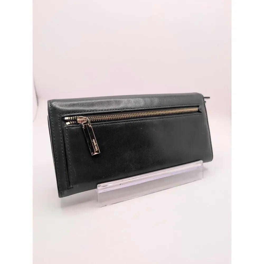 Authentic Kate Spade Black Twist Lock Trifold Wallet